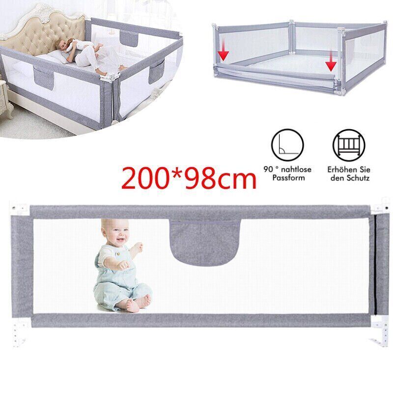 200cm Bed Safety Guard Folding Child Toddler Bed Rail Safety Protection Guard UK