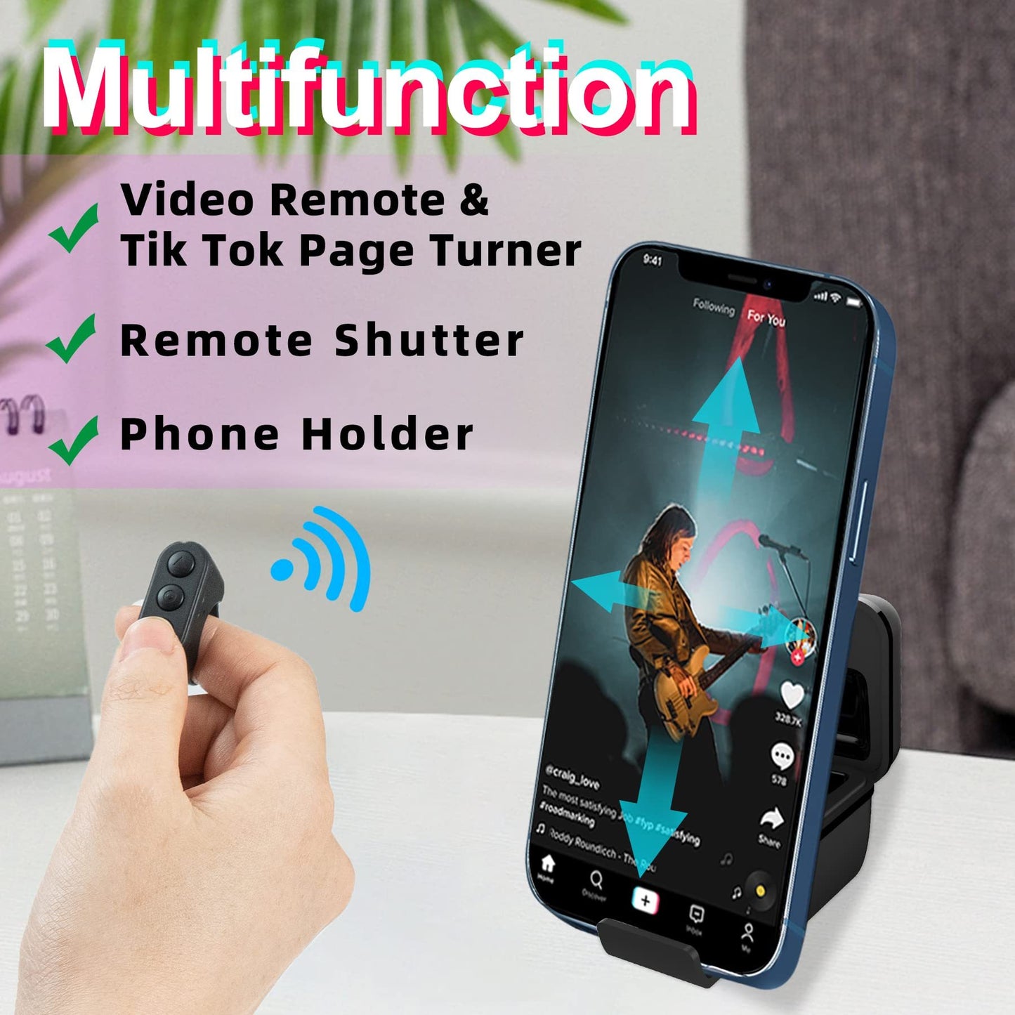 New Bluetooth Fingertip Video Controller For Tik-tok Short Video Browsing Device Flipping Mobile Phone Remote Control Ring Wireless Controller