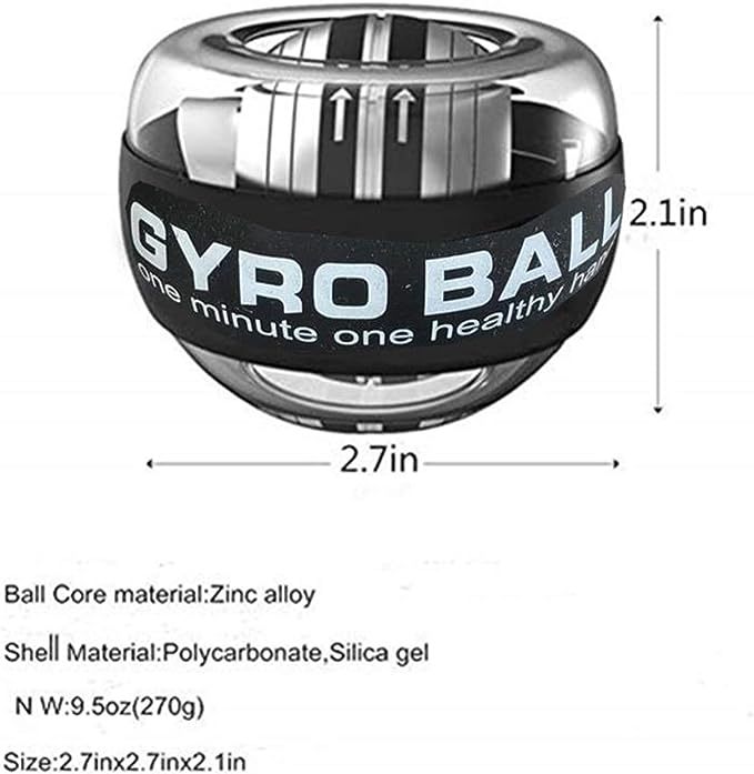 Gyro Ball Wrist Trainer Ball Auto-Start Wrist Strengthener Gyroscopic Forearm Exerciser Gyro Ball For Strengthen Arms, Fingers, Wrist Bones And Muscles