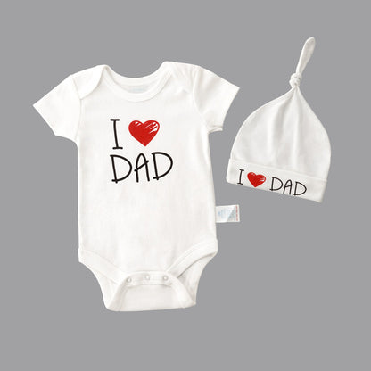 Baby Jumpsuit I LOVE DAD Triangle Baby Romper