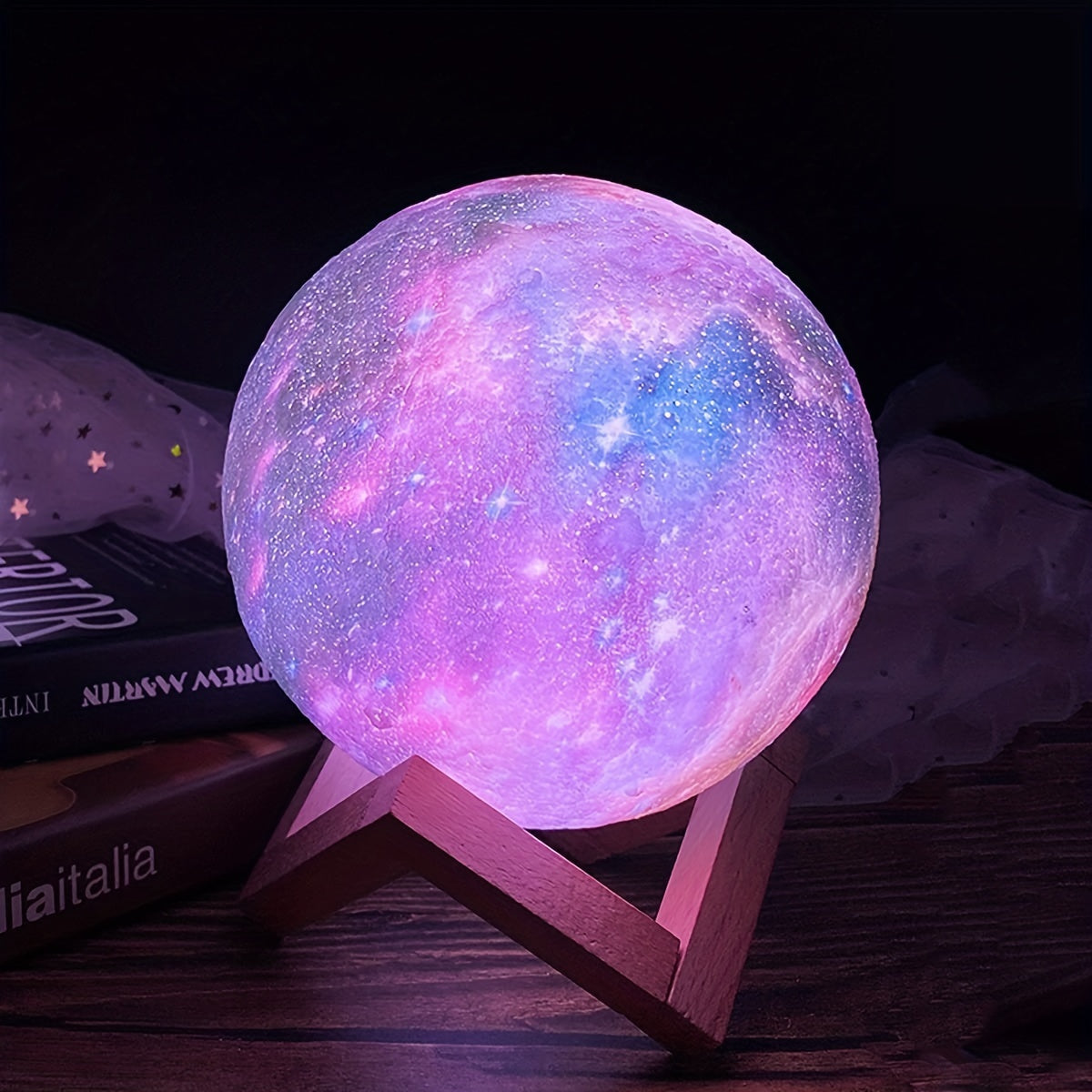 3D Galaxy Lamp Moonlight USB LED Night Lunar Light Touch Color Changing Moon Lamp