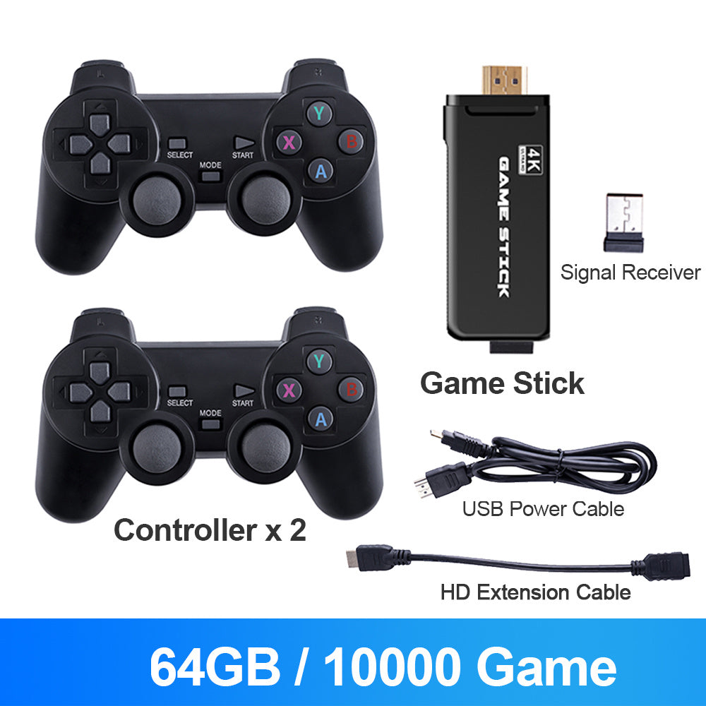 GD10 Game Stick 256G 4K HD Video Game Console Double Wireless 2.4G Controller Retro Console 58000 Games For PSP