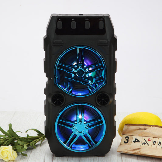 Wireless Microphone Karaoke Bluetooth Speaker Dual Speakers Outdoor Portable Loud Speaker