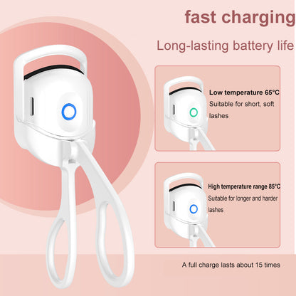 Electric Eyelash Curler USB Charging Model Fast Heating Portable Eye Lash Perm Shaping and Lasting Curling Thermal Eyelash Clip