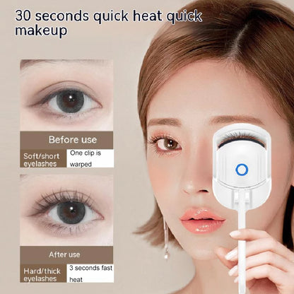 Electric Eyelash Curler USB Charging Model Fast Heating Portable Eye Lash Perm Shaping and Lasting Curling Thermal Eyelash Clip