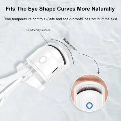 Electric Eyelash Curler USB Charging Model Fast Heating Portable Eye Lash Perm Shaping and Lasting Curling Thermal Eyelash Clip