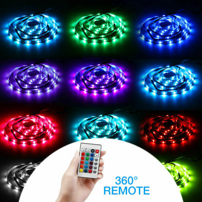 RGB LED Strip TV Background Light Remote Kit For TV 4x50CM USB 5V