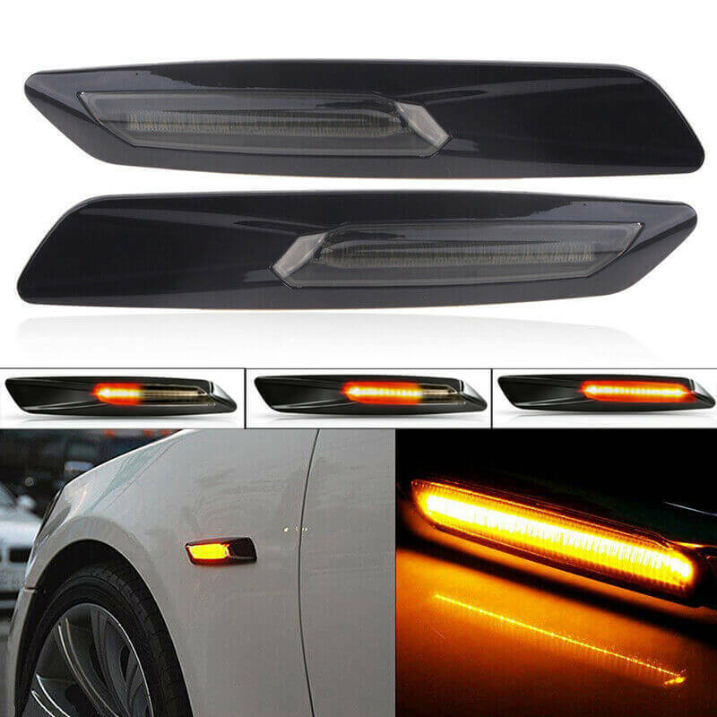 SMOKE LENS LED Fender Side Marker Light Turn Signal Lamp For BMW E90 E91 E92 E93