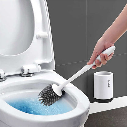 Silicon Modern Toilet Cleaning Brush Set