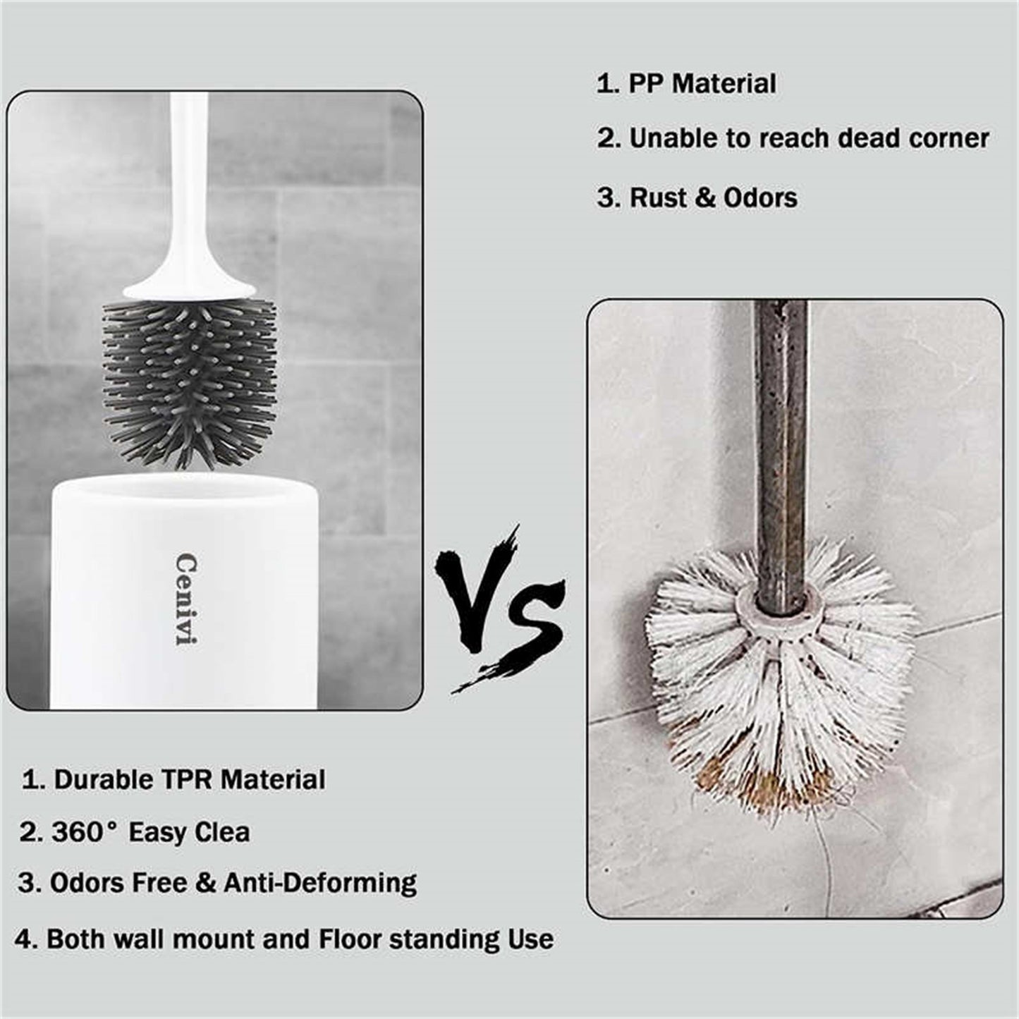 Silicon Modern Toilet Cleaning Brush Set