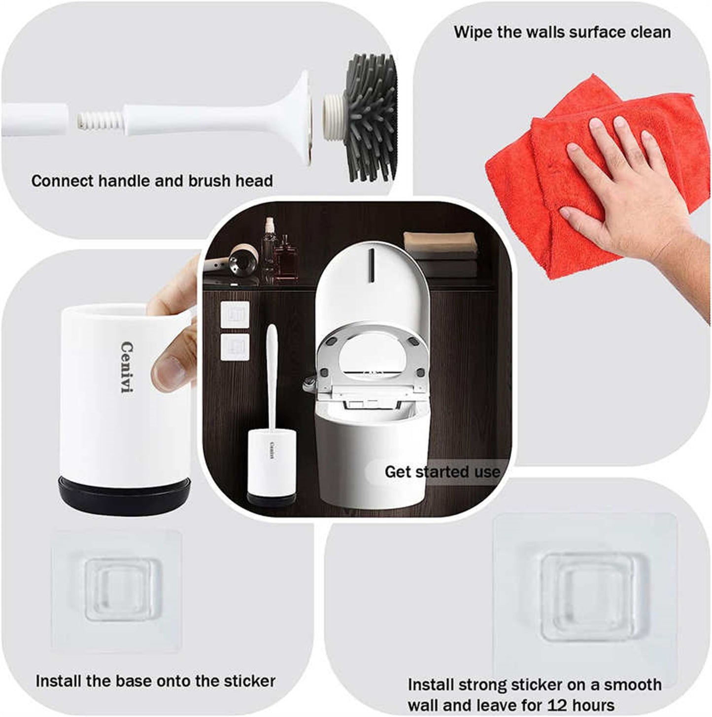 Silicon Modern Toilet Cleaning Brush Set