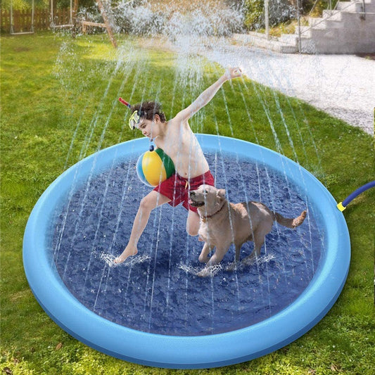 Pool Summer Outdoor Water Toys Fun Backyard Fountain Play Mat Non-Slip Splash Pad For Kids And Pet Dog