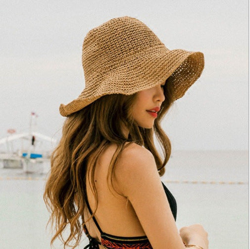 Summer Sunhat for Women with Foldable Straw Hats Holiday Cool Hat Beach Hat