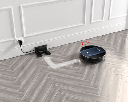 Geek Smart Robot Vacuum Cleaner G6 Plus, Ultra-Thin, 1800Pa Strong Suction, Automatic Self-Charging, Wi-Fi Connectivity, App Control, Custom Cleaning, Great For Hard Floors To Carpets.