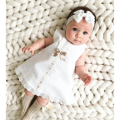 Girls cute baby sleeveless bow skirt