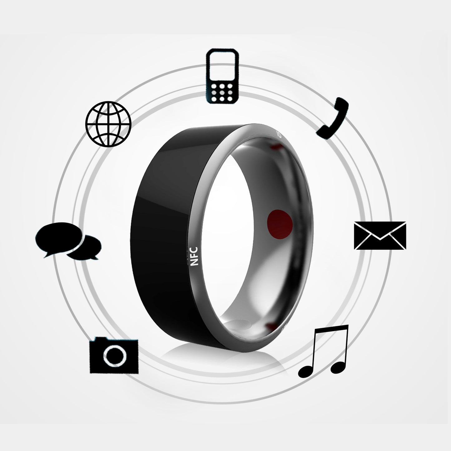 NFC Smart Ring Wearable Device Multifunctional Black High-tech