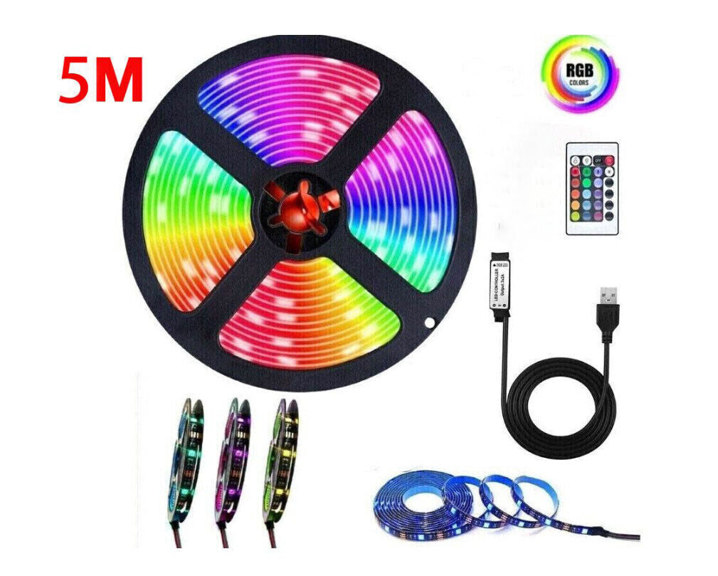 USB LED Light Strip 2-5M RGB Color 5050 Color Changing With TV Kitchen Lighting (UK Shipping only)