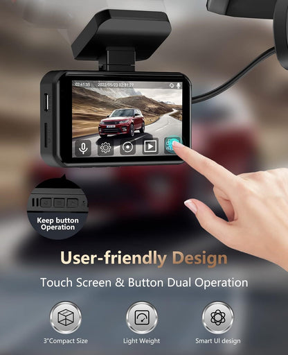 Dash Cam Front 4K And Rear 1080P Ussunny Dual Dash Camera