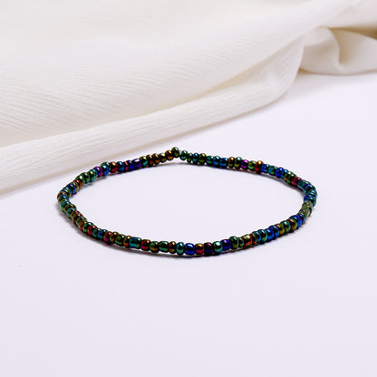 All-match Color Rice Bead Anklet Beach Style Jewelry