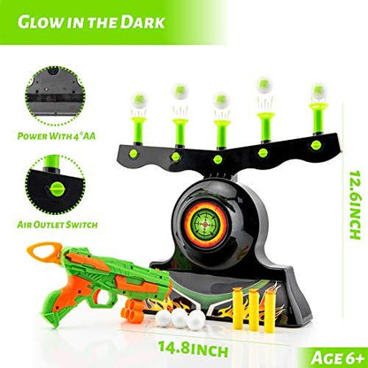 Shooting Targets For Guns Shooting Game Glow In The Dark Floating Ball Target Practice Toys For Kids Boys Hover Shot 1 Blaster Toy Gun 10 Soft Foam Balls 3 Darts