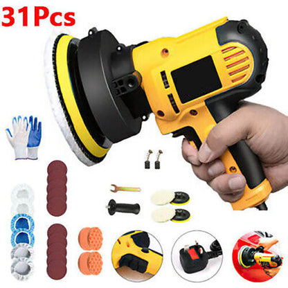 Electric Polisher Buffer Sander Car Polishing Machine Buffing Sponge Kit UK PLUG