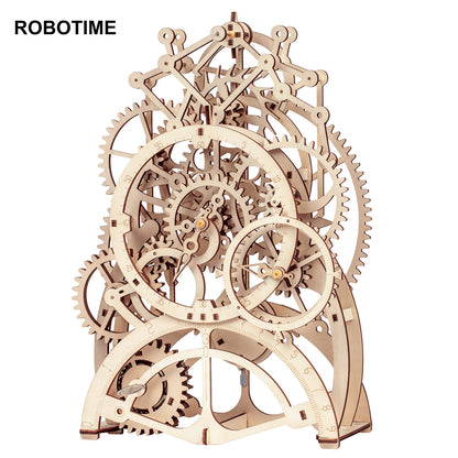 Robotime Rokr Pendulum Clock 170 Pcs 3D Wooden Puzzle Toys Building Block Kits Assembly Gifts For Children and Adults