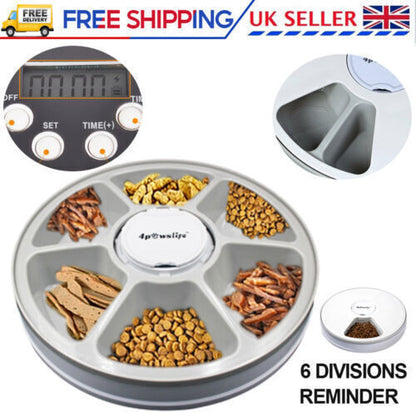 Automatic Pet Feeder 6 Day Meal Automatic Food Dispenser Timed Food Bowl Music