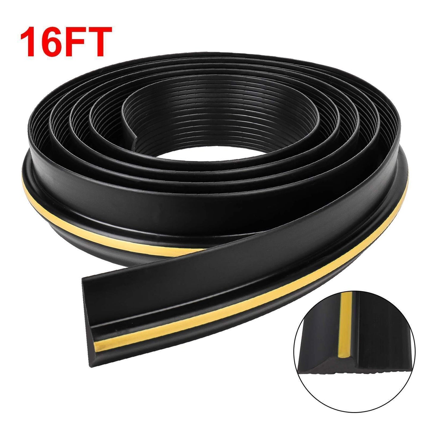 9-16ft Garage Door Floor Threshold Weather Heavy Duty Rubber Draught Excluder