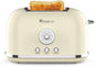 RAINBEAN Toaster 2 Slice Retro Toaster Stainless Steel With 6 Bread Shade Settings And Bagel Cancel Defrost Reheat Function, Cute Bread Toaster With Extra Wide Slot And Removable Crumb Tray