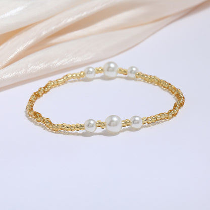 All-match Color Rice Bead Anklet Beach Style Jewelry