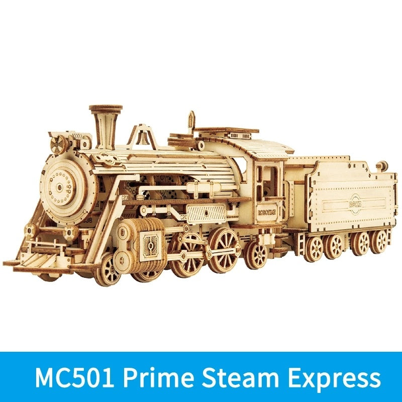 Robotime ROKR Train Model 3D Wooden Puzzle Toy Assembly Locomotive Model Building Kits