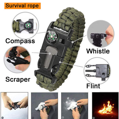 Outdoor 14in1 Emergency Survival Gear Kit Camping Hiking Survival Gear Tools Kit Survival Gear And Equipment, Outdoor Fishing Hunting Camping Accessories