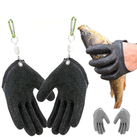 Fishing Gloves Anti-Slip Protect Hand From Puncture Scrapes Fisherman Professional Catch Fish Latex Hunting Gloves