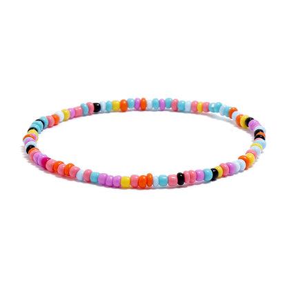 All-match Color Rice Bead Anklet Beach Style Jewelry