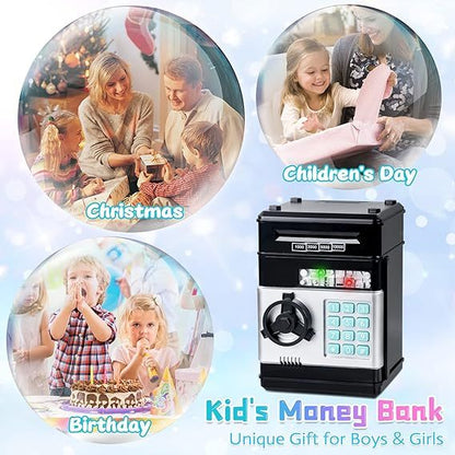 Saving Challenge Automatic Coin Storage Box, 1 Piece Modern Trendy Battery Powered Piggy Bank For Kids, Desk Number Piggy Bank Without Battery, Money Saving Supplies, Game Room Decor Ornaments, Home D