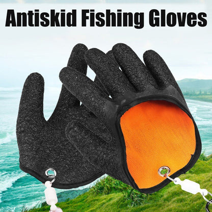 Fishing Gloves Anti-Slip Protect Hand From Puncture Scrapes Fisherman Professional Catch Fish Latex Hunting Gloves