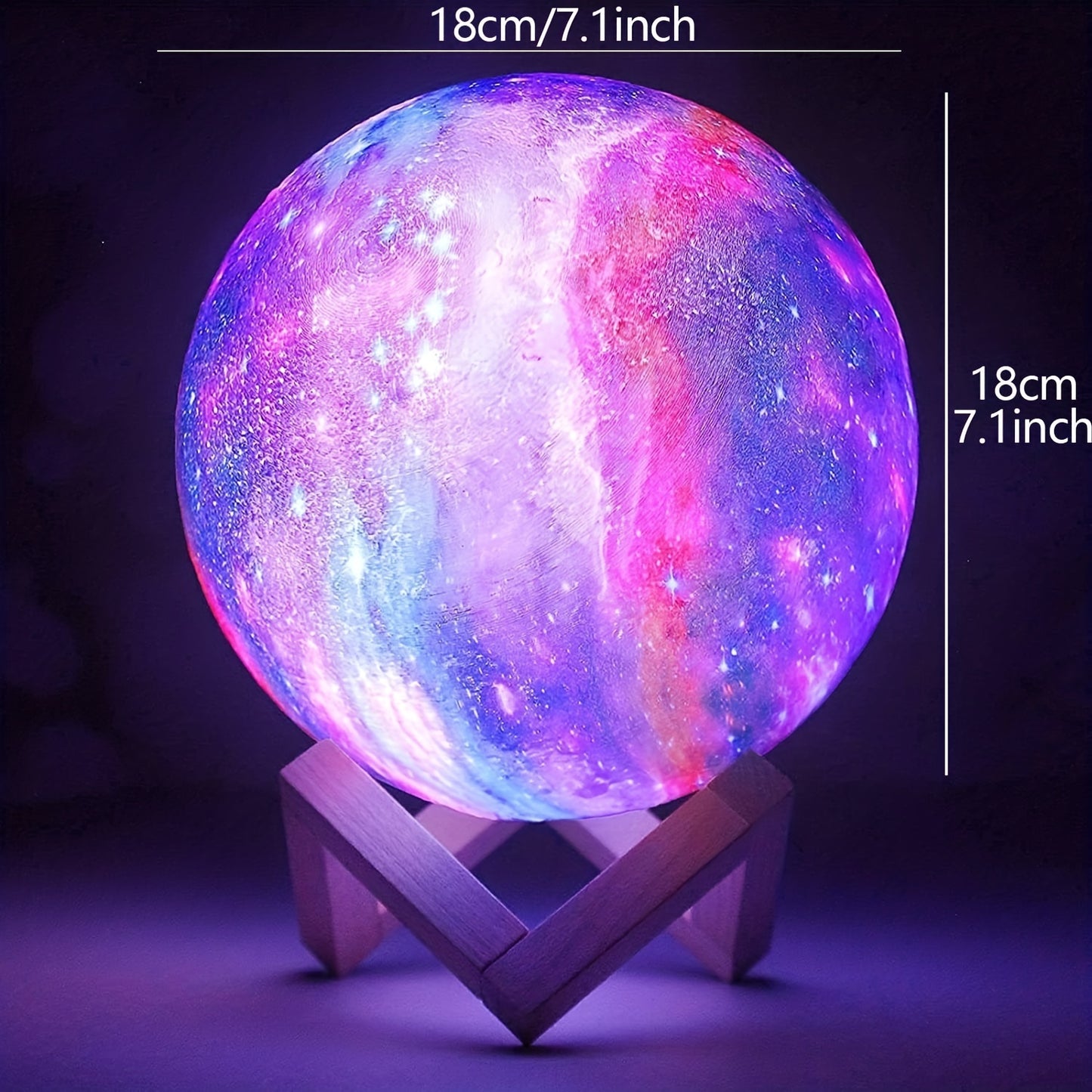 3D Galaxy Lamp Moonlight USB LED Night Lunar Light Touch Color Changing Moon Lamp