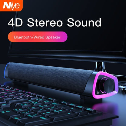 4D Computer Speaker Bar Stereo Sound subwoofer Bluetooth Speaker For Macbook Laptop Apple  Notebook PC Music Player Wired Loudspeaker