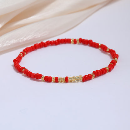 All-match Color Rice Bead Anklet Beach Style Jewelry