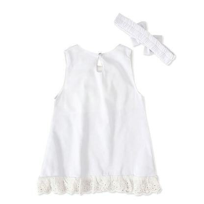 Girls cute baby sleeveless bow skirt