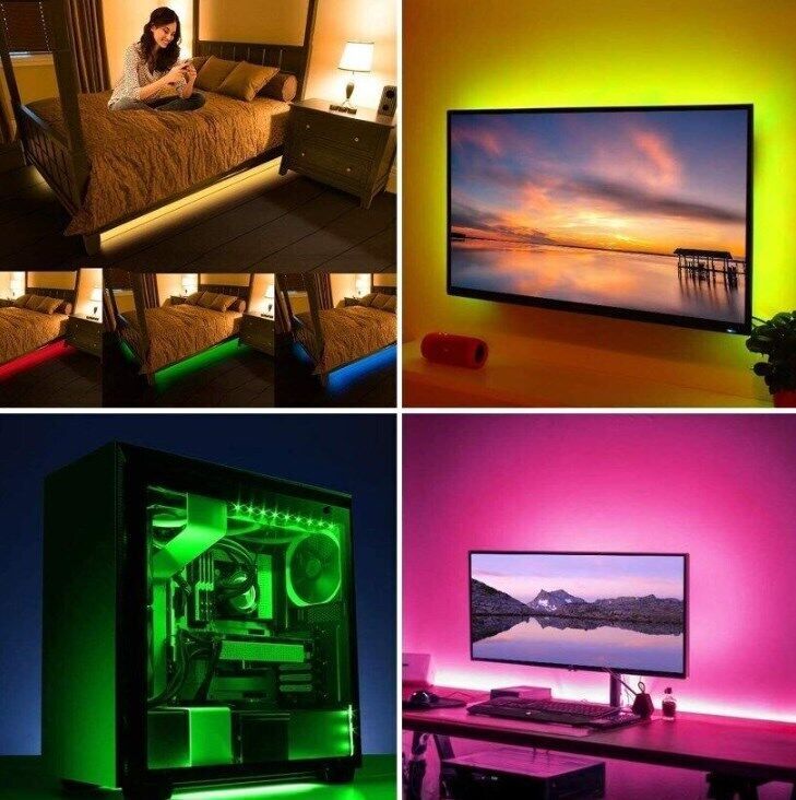 USB LED Light Strip 2-5M RGB Color 5050 Color Changing With TV Kitchen Lighting (UK Shipping only)