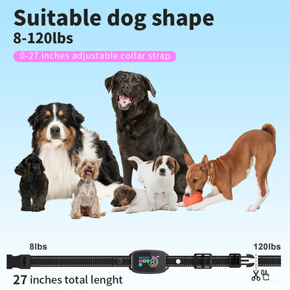 Smart Automatic Anti Barking Dog Collar Rechargeable Bark Stopper Stop Barking HD Digital Display IP67 Waterproof Collar For Dogs