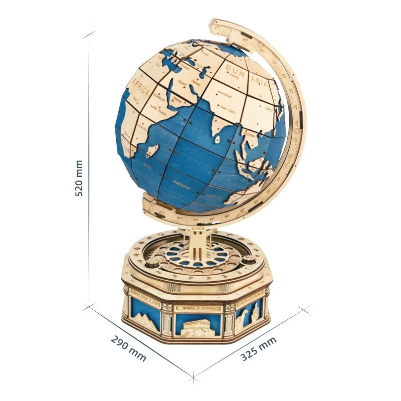 Robotime ROKR Globe Earth with secret locker 567pcs 3D Wooden Puzzle Games Ocean Map Ball Assemble Model Toys