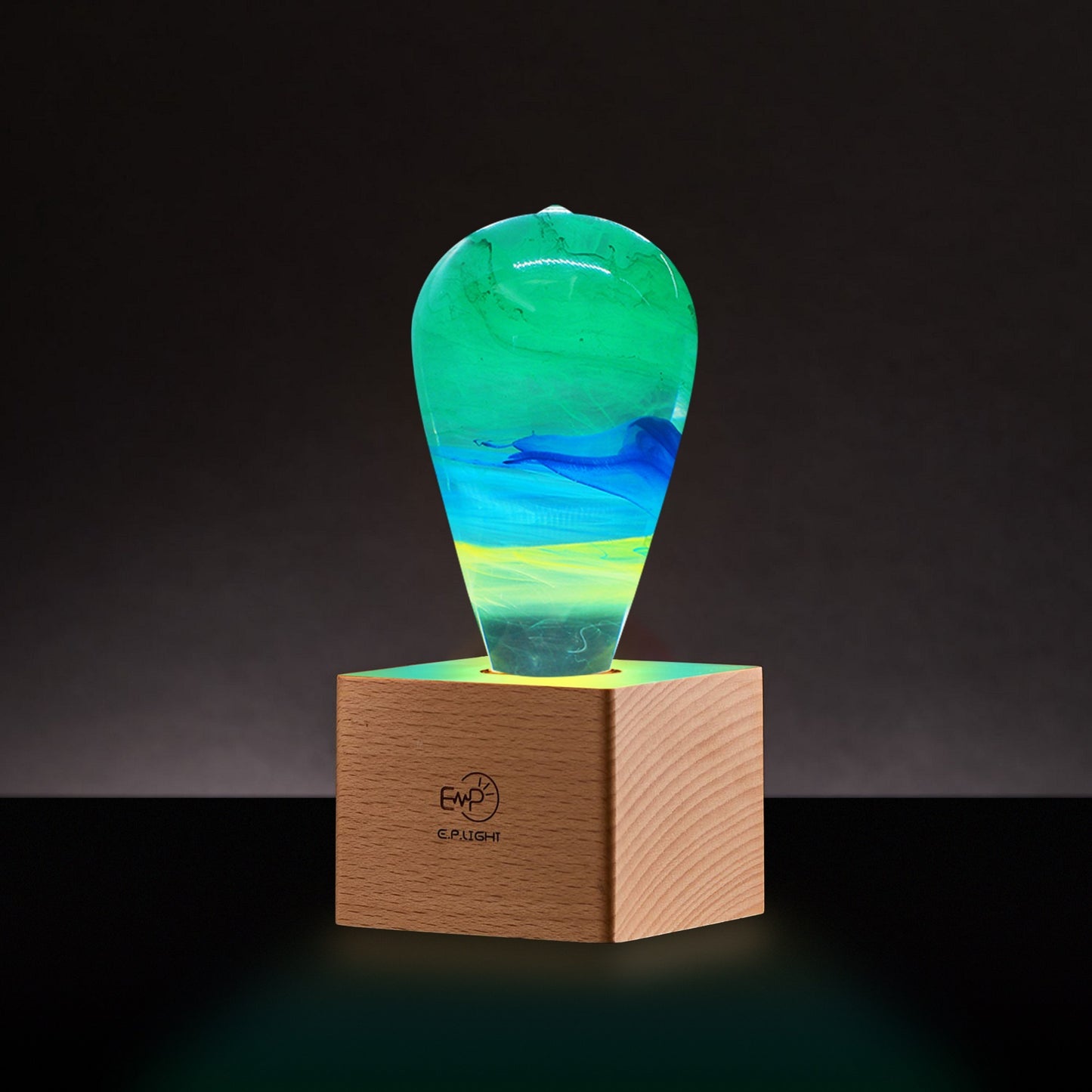 EP LIGHT Resin Wood Table Lamp, Ambient Night Light, Creative Lighting