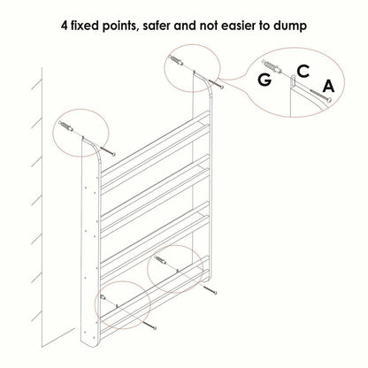 White Children Bookcase Unit Shelving Wooden Rack Kids Display Bookshelf Storage