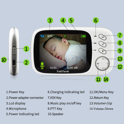 3.2 Inch Digital Baby Care Monitor Device