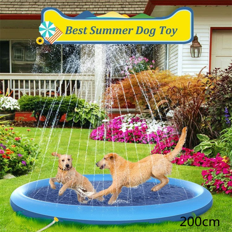 Pool Summer Outdoor Water Toys Fun Backyard Fountain Play Mat Non-Slip Splash Pad For Kids And Pet Dog