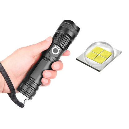 High Power Military Grade 12.000 Lumen Ultra Bright Aluminum Flashlight LED Rechargeable