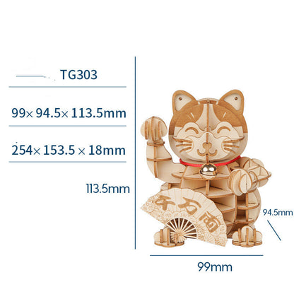 Robotime 3D Wooden Plutus Cat Model