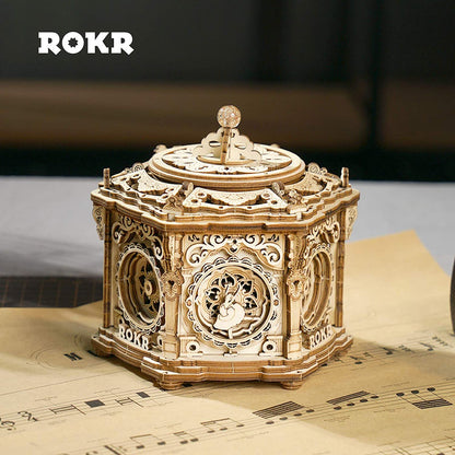 Robotime Rokr DIY Mechanical Music Box Kit 3D Wooden Puzzle Box For Adults Self-Assembly Building Project - Secret Garden UK Fast Shipping!